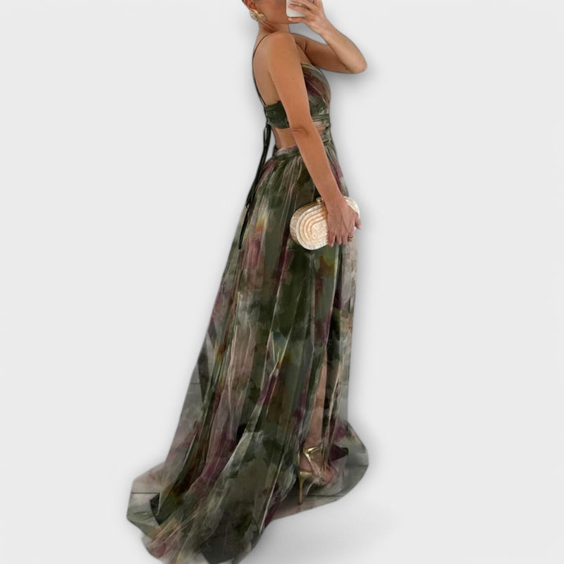 Aria – Watercolour Chiffon Gown