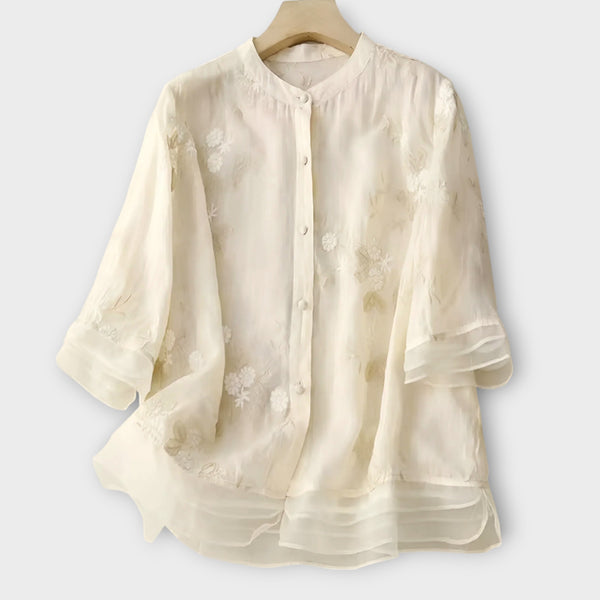 Elena™ Cotton & Linen Blouse