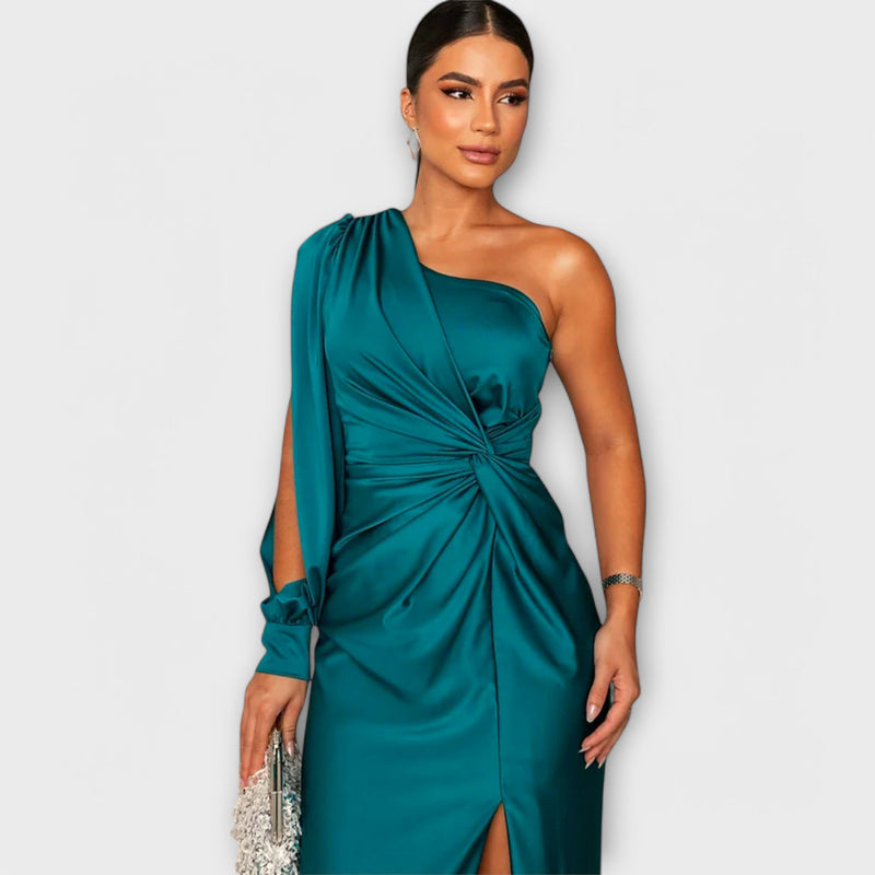 Celina™ One-Shoulder Evening Gown