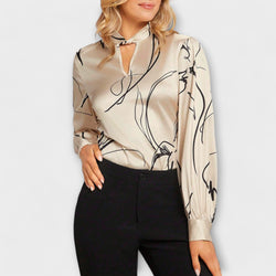 Ines™ Elegant Blouse with Line Pattern