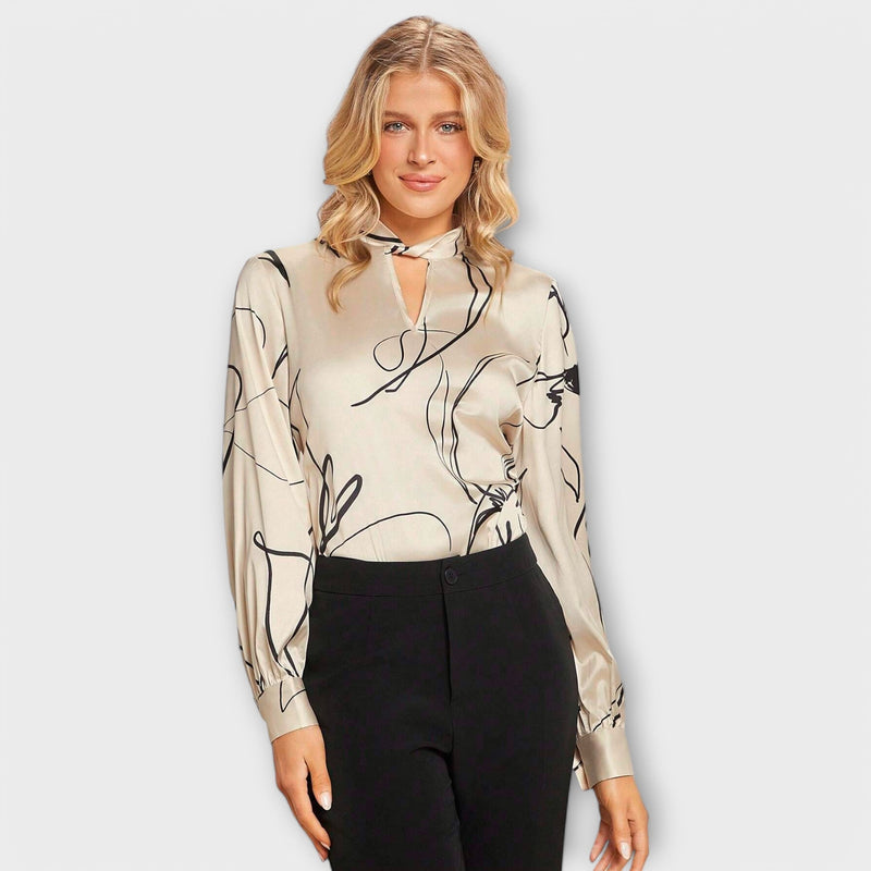 Ines™ Elegant Blouse with Line Pattern