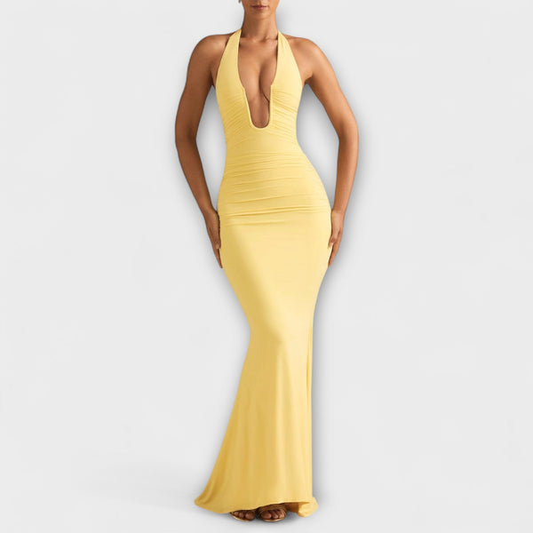 Refined Backless Halter Neck Gala Dress