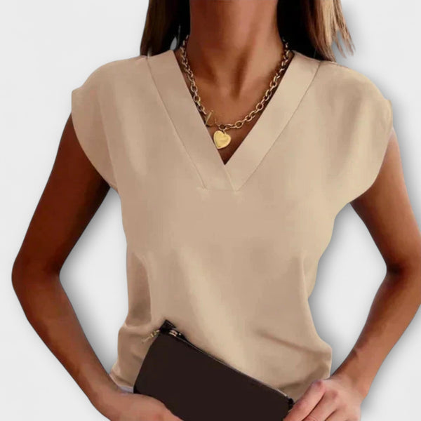 Rhea – Sleeveless V-Neck Blouse