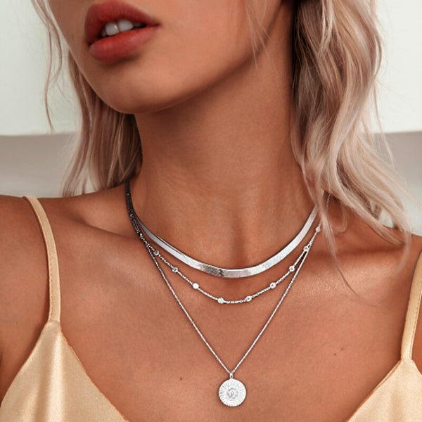 Silver Triple Necklace