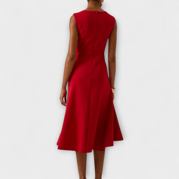 Aveline – Sculpted Ruffle Midi Dress