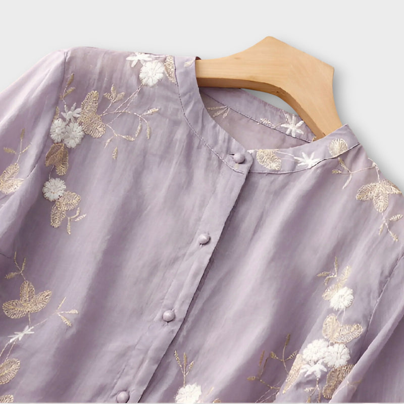 Elena™ Cotton & Linen Blouse