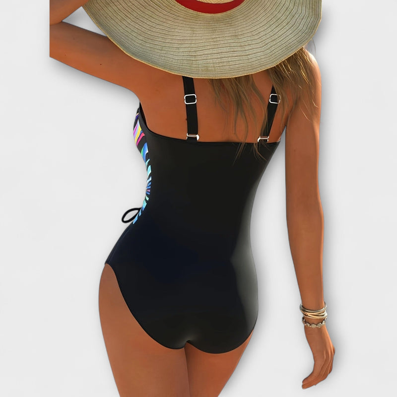 Fashionable High-Stretch Swimsuit with Cross-Front Detail