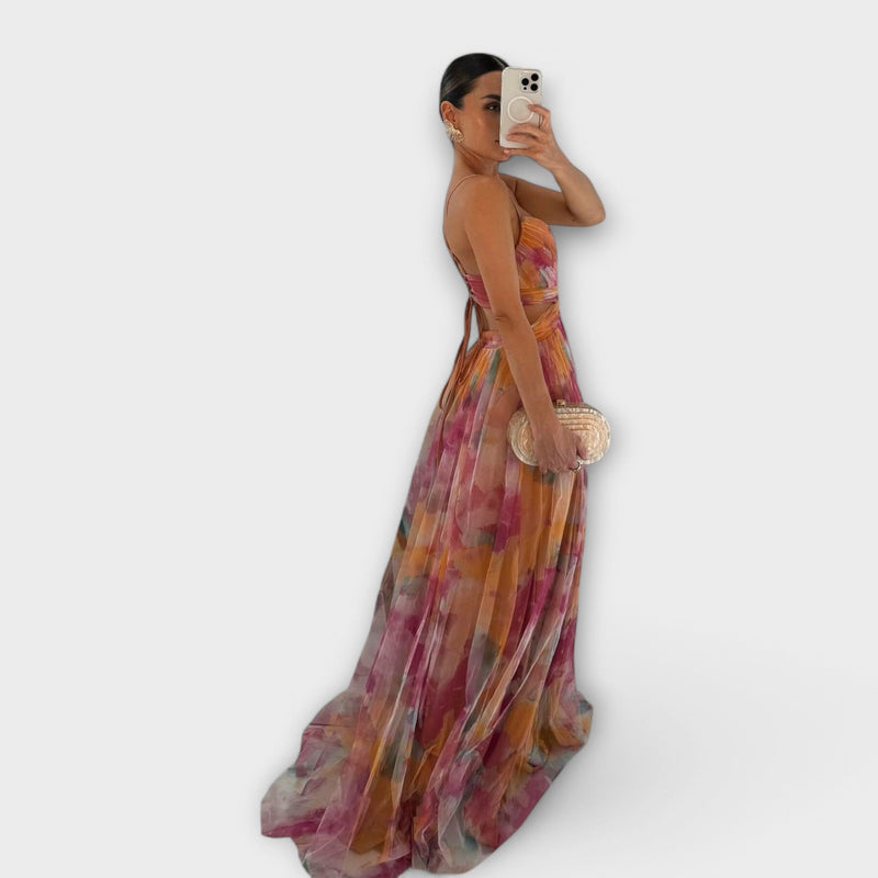 Aria – Watercolour Chiffon Gown