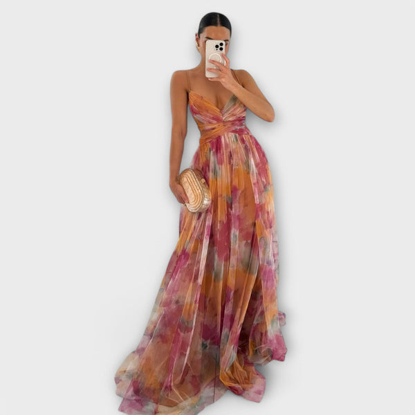 Aria – Watercolour Chiffon Gown