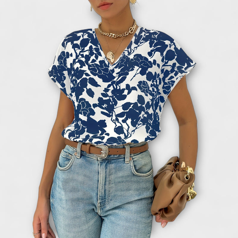 Elodie – V-Neck Floral Blouse