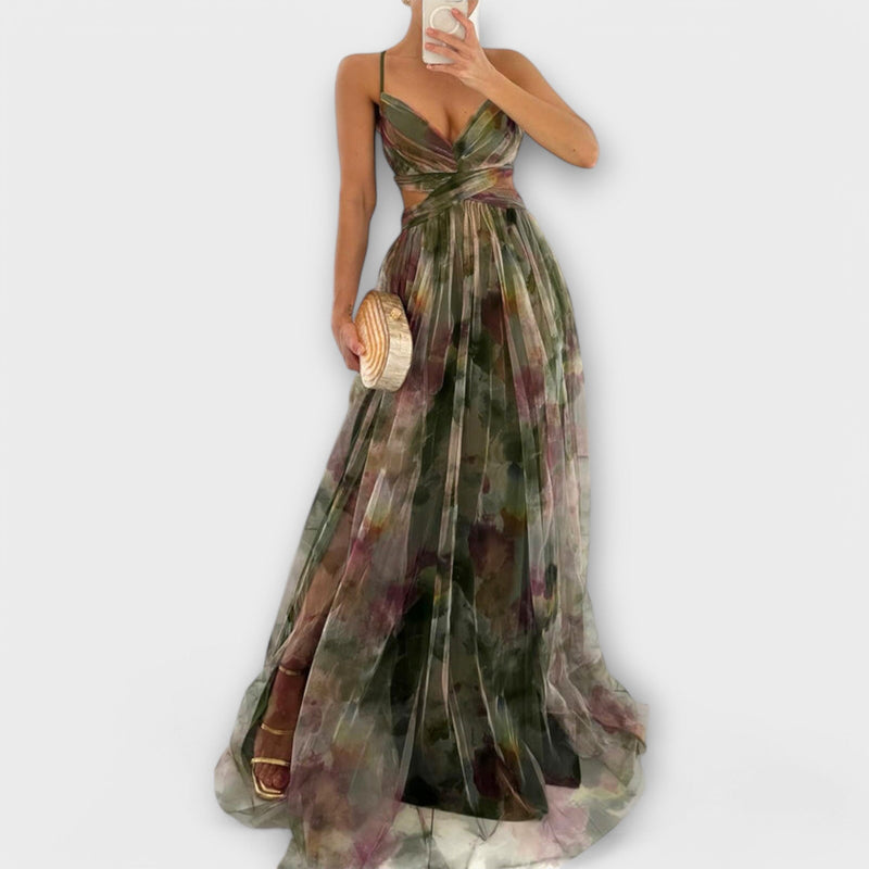 Aria – Watercolour Chiffon Gown