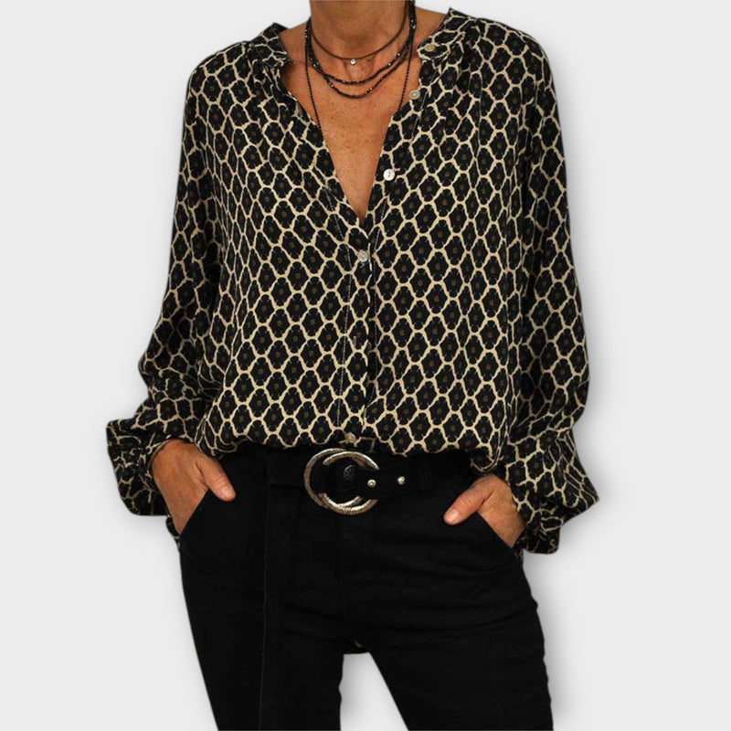 Elena™ Geometric Print Blouse