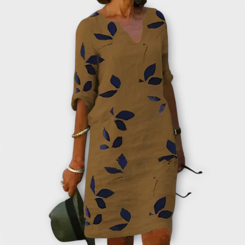 Nadia™ Dress with Leaf Print