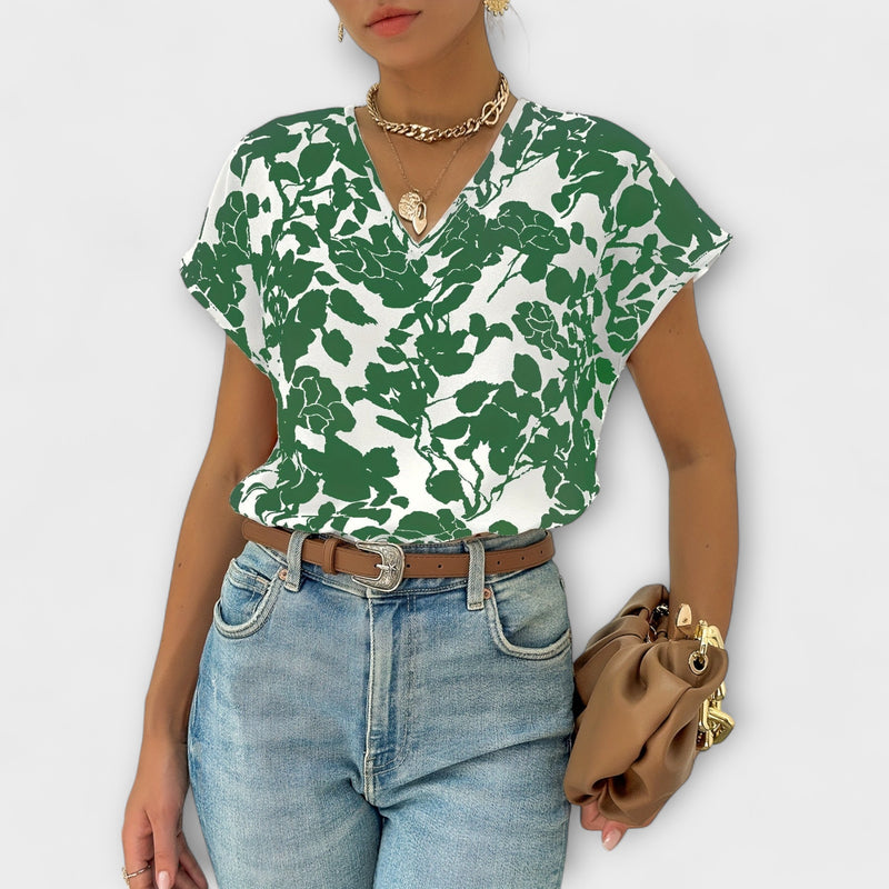 Elodie – V-Neck Floral Blouse