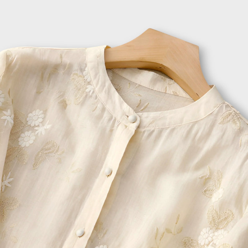 Elena™ Cotton & Linen Blouse