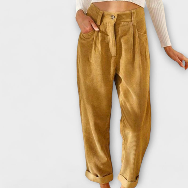 Malia™ Loose Corduroy Trousers