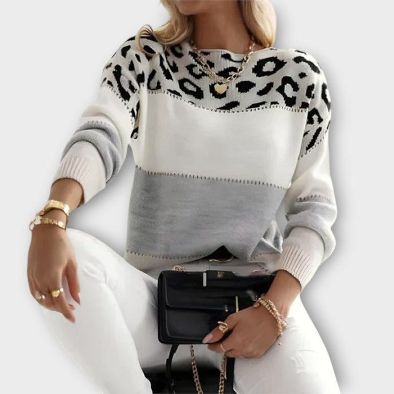 Ivy™ Leopard Accent Sweater