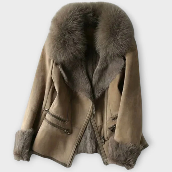 Leonora™ Shearling Jacket with Fur Collar