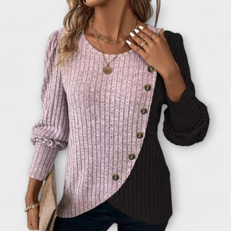 Calista™ Knitted Blouse with Button Details