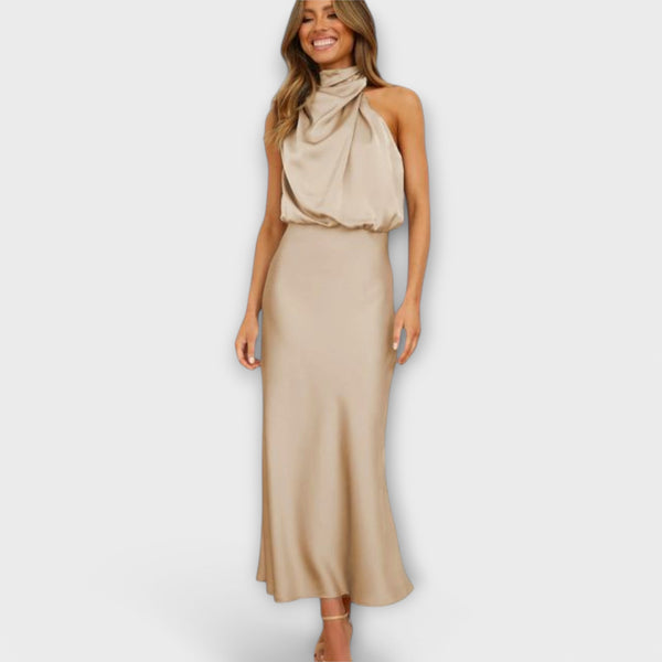 Selena™ Satin Halter Maxi Dress