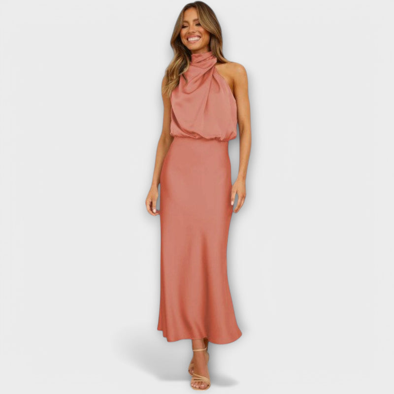 Selena™ Satin Halter Maxi Dress