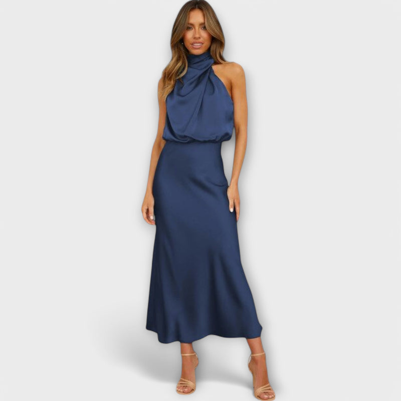 Selena™ Satin Halter Maxi Dress