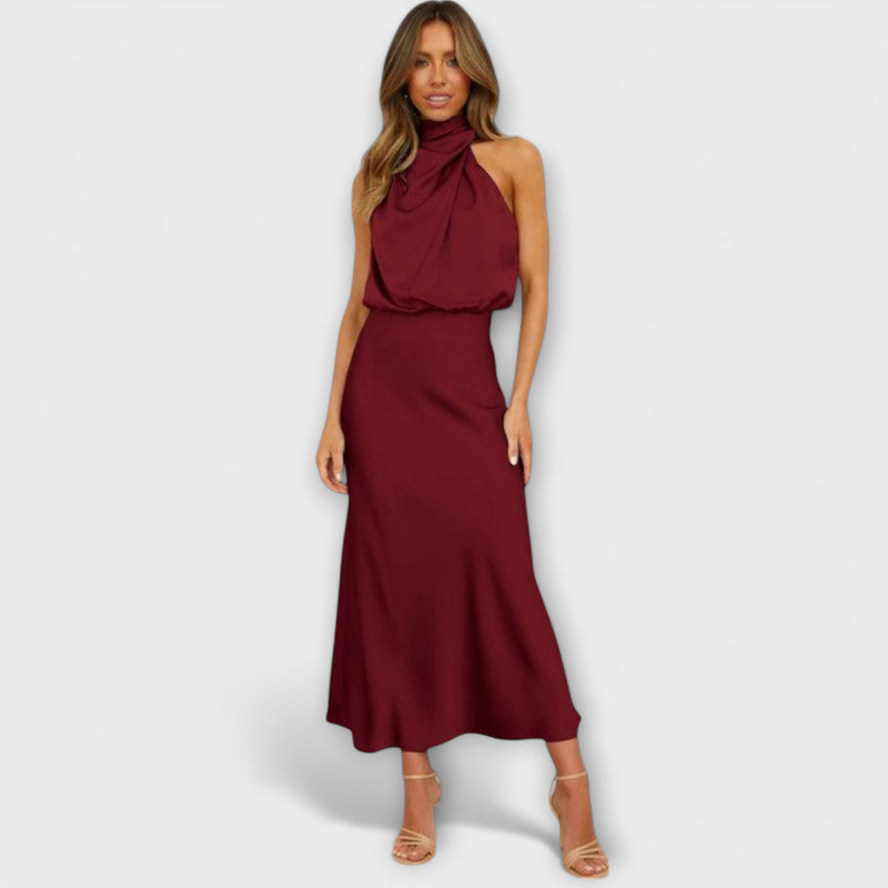 Selena™ Satin Halter Maxi Dress