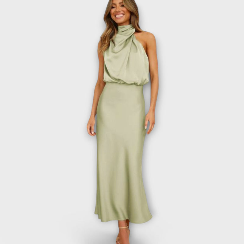 Selena™ Satin Halter Maxi Dress