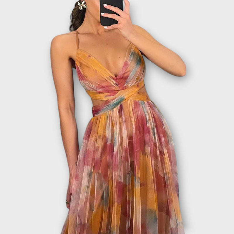 Aria – Watercolour Chiffon Gown