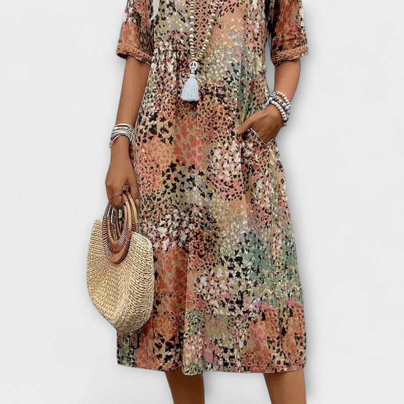 Elina – Relaxed Printed Midi Dress