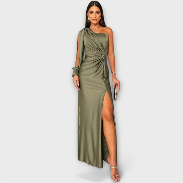 Daniella™ One-Shoulder Satin Gown