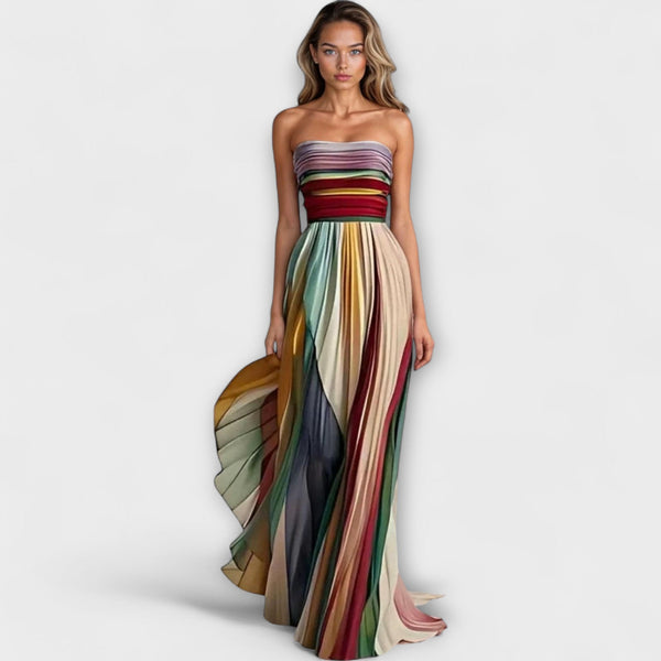 Noelia – Strapless Pleated Maxi Dress