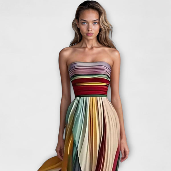 Noelia – Strapless Pleated Maxi Dress